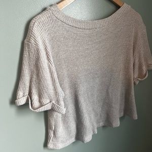 Lush Cropped Cream Casual Top